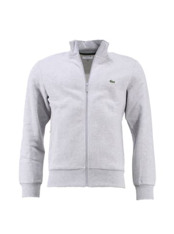 Lacoste Sweatjacke mit Stehkragen in Hellgrau