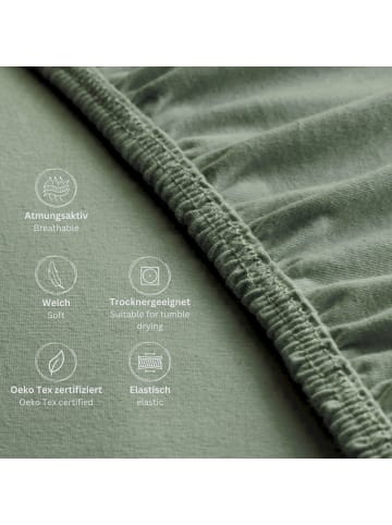 Schöner Wohnen Kollektion Spannbettlaken BASIC in Salbei