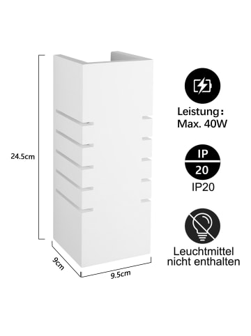 ZMH Wandleuchte in weiß E14 rechteckig Up and Down Design Modern Hallampe Gipslampe
