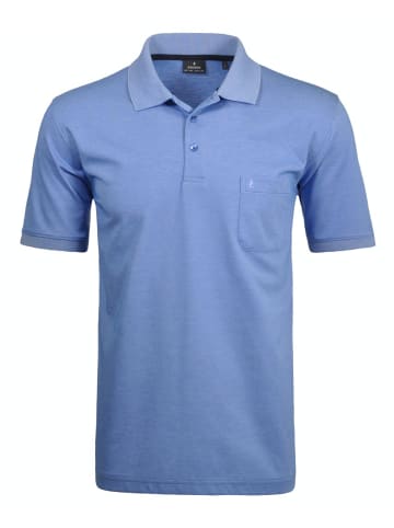 Ragman Softknit-Polo mit Brusttasche, kurzarm in Blau