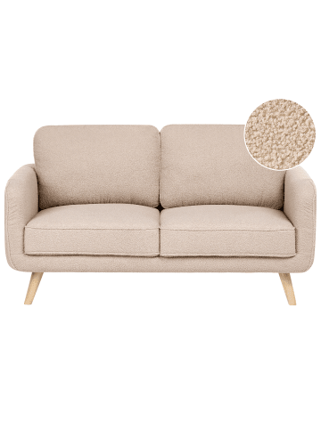 Beliani 2-Sitzer Sofa KILJA in Beige/Braun - (W) 154 x (H) 85 x (L) 85 cm