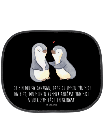 Mr. & Mrs. Panda Sonnenschutz Auto Pinguine trösten mit Spruch in Schwarz