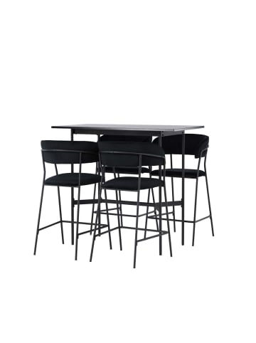 ebuy24 Barmöbelset Rax 3 (5-teilig) Schwarz 60 x 120 cm