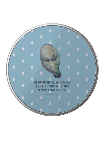 Mr. & Mrs. Panda Blechdose Seekuh Happy mit Spruch in Blau Pastell