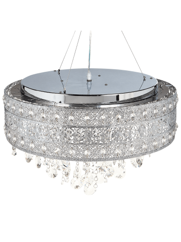 Beliani Pendelleuchten BARBEIRA in Silber - (W) 50 x (H) 120 x (L) 50 cm