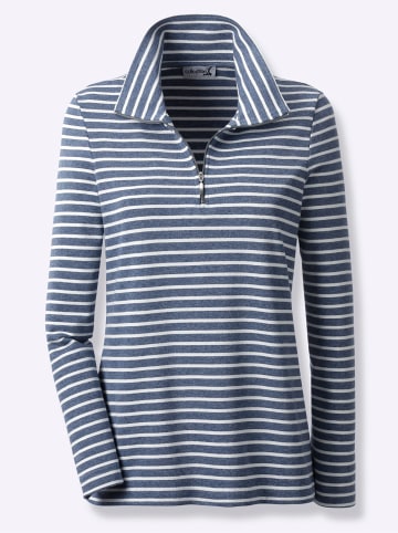 WITT WEIDEN Langarmshirt in jeansblau-gestreift