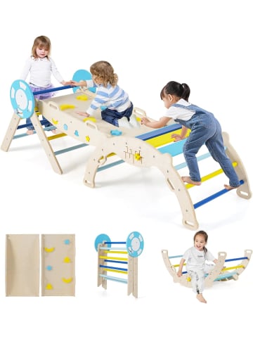 COSTWAY Klettergerüst Indoor 3er Set in Blau