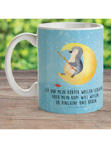 Mr. & Mrs. Panda Mehrwegbecher Pinguin Mond mit Spruch in Eisblau