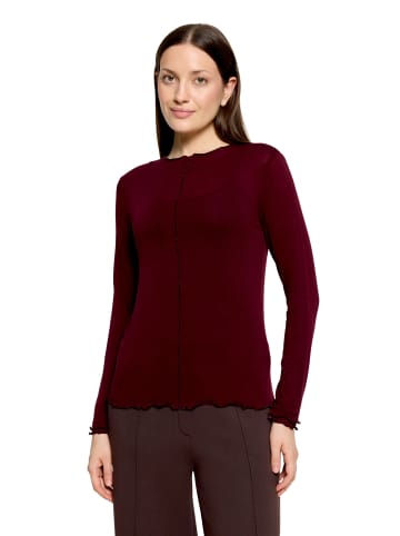 CARTOON Langarm-Shirt mit Kragen in Dark Aubergine