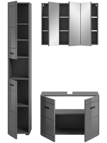 ebuy24 Badmöbelset Soft Grau 125 x 34 cm