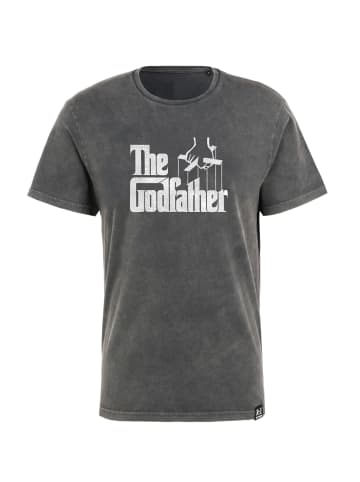 Re:Covered T-Shirt The Godfather Strings Logo Washed Relaxed in Black