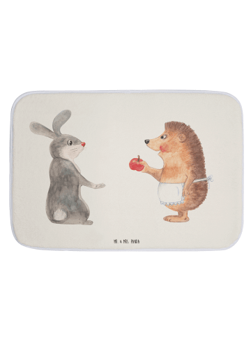 Mr. & Mrs. Panda Badematte Hase Igel ohne Spruch in Weiß