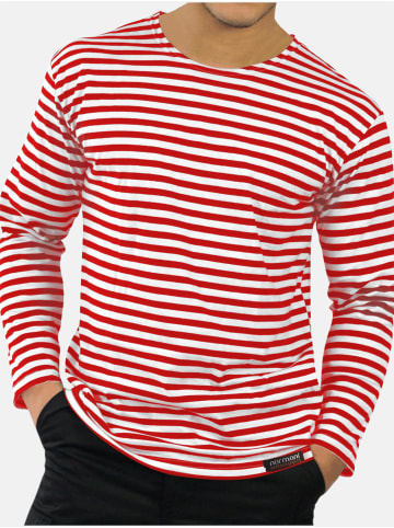 Normani Outdoor Sports Marine Seemanns Langarm Shirt Sankt Petersburg in Rot/Weiß