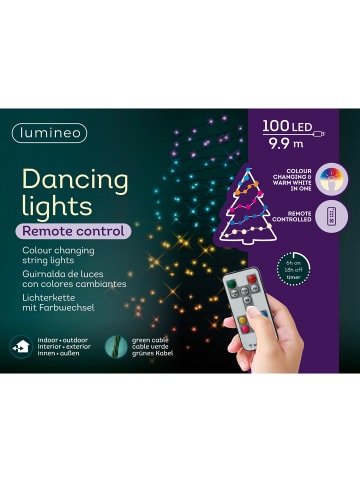 LUMINEO Lichterkette Dancing Lights 100 LED 9,9 m in warm weiß