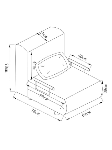 ebuy24 Schlafsofa Kolino 4 Grün 64 x 78 cm