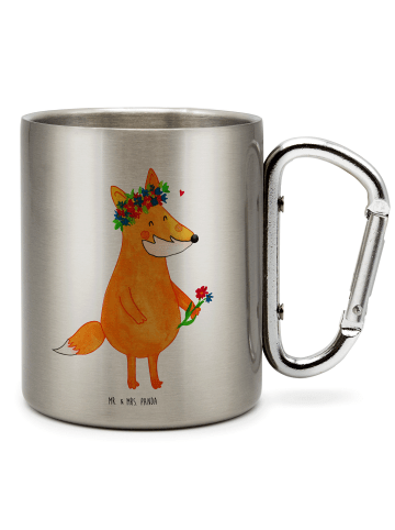 Mr. & Mrs. Panda Thermobecher Fuchs Blumen ohne Spruch in Silber