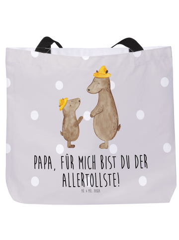 Mr. & Mrs. Panda Tasche Bären mit Hut mit Spruch in Grau Pastell