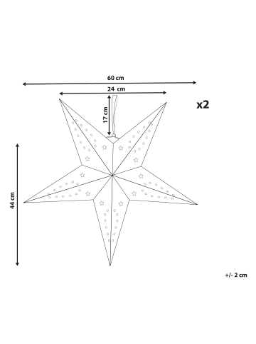 Beliani 2er-Set LED Deko MOTTI in Weiß