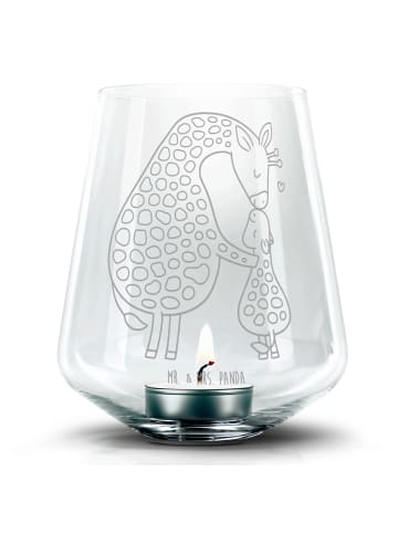 Mr. & Mrs. Panda Gravur Teelicht Giraffe Kind ohne Spruch in Transparent