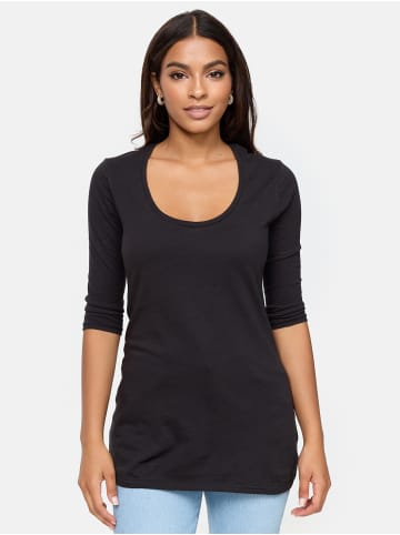 Nur Die  Longshirt Relax & Go in Schwarz