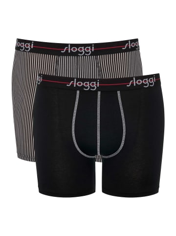 Sloggi Boxershort 2er Pack in Schwarz/Dunkelgrau