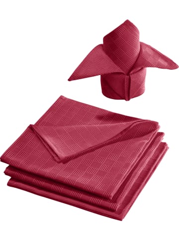 Erwin Müller Jacquard, Baumwollmischung Serviette 4er-Pack Paderborn in rubin