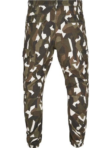 Urban Classics Urban Classics Herren Geometric Camo Stretch Twill Cargo Pants in wood camo