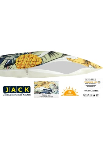 JACK 2er Set Motiv Outdoor Kissenhülle Kissenbezug 45x45cm in Blütentraum Gold