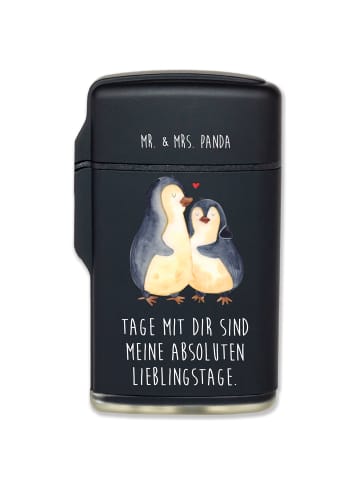 Mr. & Mrs. Panda Anzünder Pinguin umarmen mit Spruch in Schwarz
