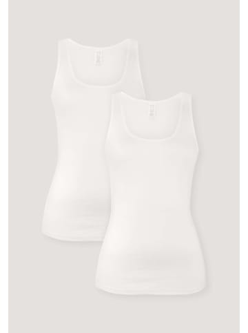 Hessnatur Tanktop Rundhals Fitted 2er-Set in naturweiss
