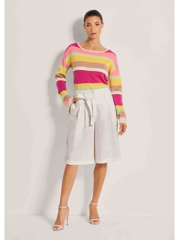 MADELEINE Highwaist-Bermudas aus Leinen in perlweiß