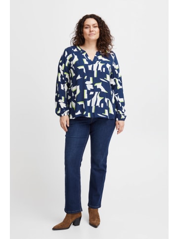 Fransa Langarmbluse FPFLOWY BL 1 - 20612537  Langarmbluse mit V-Ausschnitt in Blau