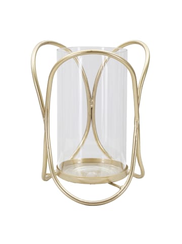 Mauro Ferretti Goldener Kerzenhalter aus Metall mit Glasbecher Ø cm 16x21,5