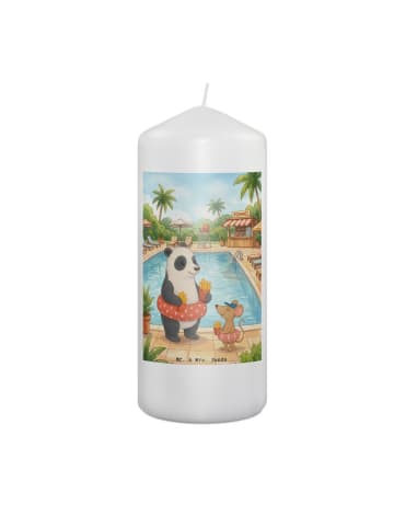 Mr. & Mrs. Panda Kerze Panda Schwimmbad Pommes Design ohne Spruch in Weiß