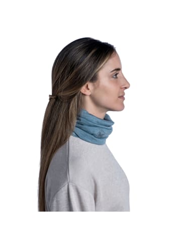 Buff Buff Merino Lightweight Solid Tube Scarf in Blau