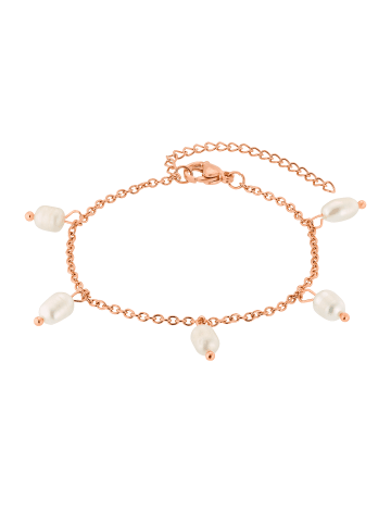 Steel_Art Armband mit Perle Jane silberfarben poliert in rosegoldfarben