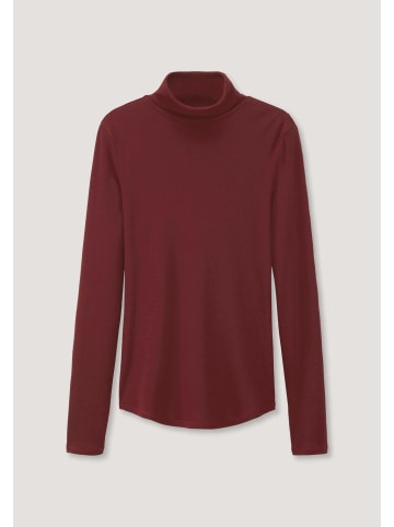 Hessnatur Soft Rib Rollkragen Shirt Fitted in dunkelrot