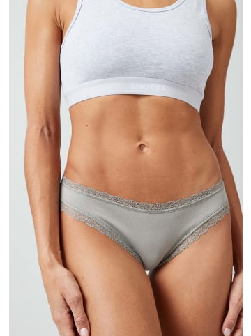SNOCKS Tangas mit Spitze aus Bio-Baumwolle Mix (Apricot/Grün/Schwarz) 3 Stück