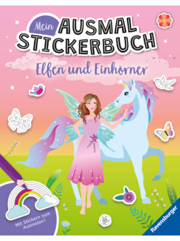 Ravensburger Verlag GmbH Buch - Mein Ausmalstickerbuch - Elfen und Einhörner