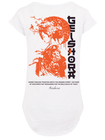 F4NT4STIC Long Cut T-Shirt Geishora Japan Streetstyle in weiß
