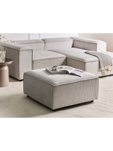 Beliani Ottomane ARDAL in Beige/Schwarz - (W) 86 x (H) 45 x (L) 86 cm