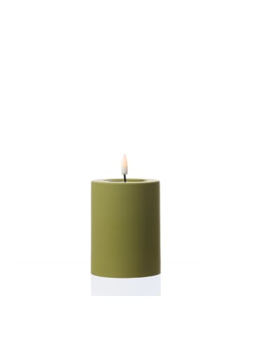 Deluxe Homeart LED Kerze MIA für Innen/Außen flackernd H: 10cm D: 7,5cm in grün