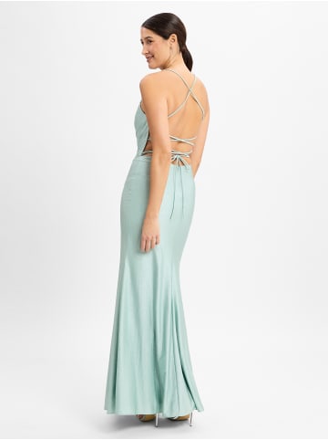 Unique Abendkleid mit Stola in türkis - 0003