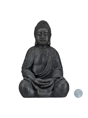 relaxdays Buddha Figur in Weiß - (H)50 cm