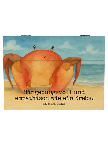 Mr. & Mrs. Panda Truhe Sternzeichen Krebs Design mit Spruch in Weiß