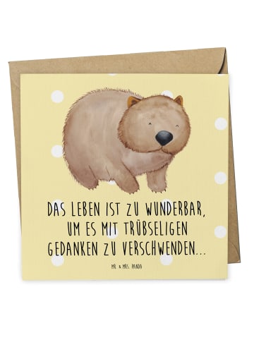 Mr. & Mrs. Panda Klappkarte Wombat mit Spruch in Gelb Pastell