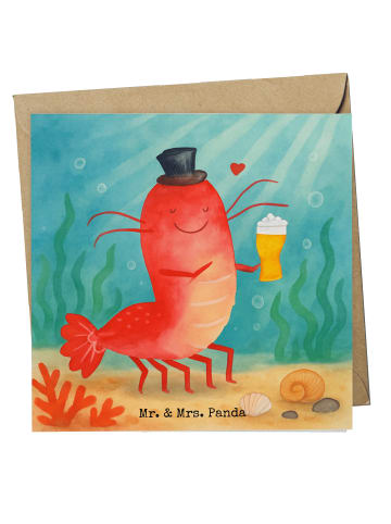 Mr. & Mrs. Panda Grußkarte Hummer Weizen Design ohne Spruch in Weiß