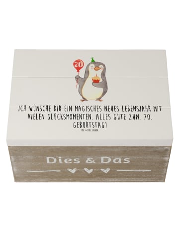 Mr. & Mrs. Panda Geschenkbox 70. Geburtstag Pinguin Luftballon m... in Weiß