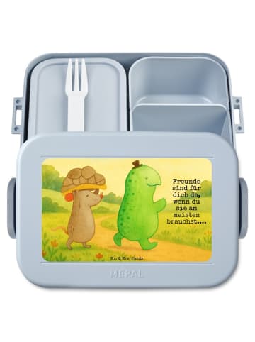 Mr. & Mrs. Panda MEPAL Bentobox Schildkröte Maus Design mit Spruch in Blau Pastell