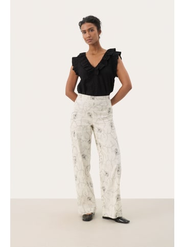 PART TWO Casual Hose TrisjaPW Gerade Passform in Black Stitch on White